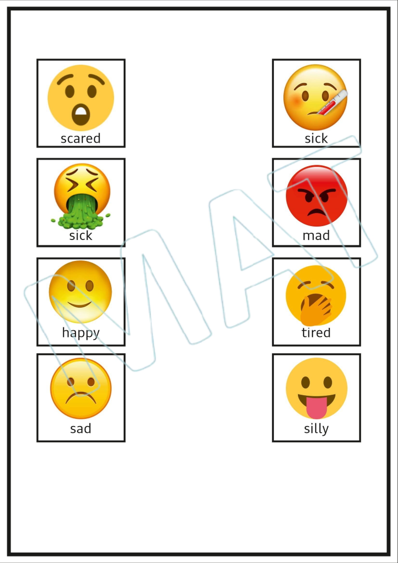 Visual Communication Board- Emotions