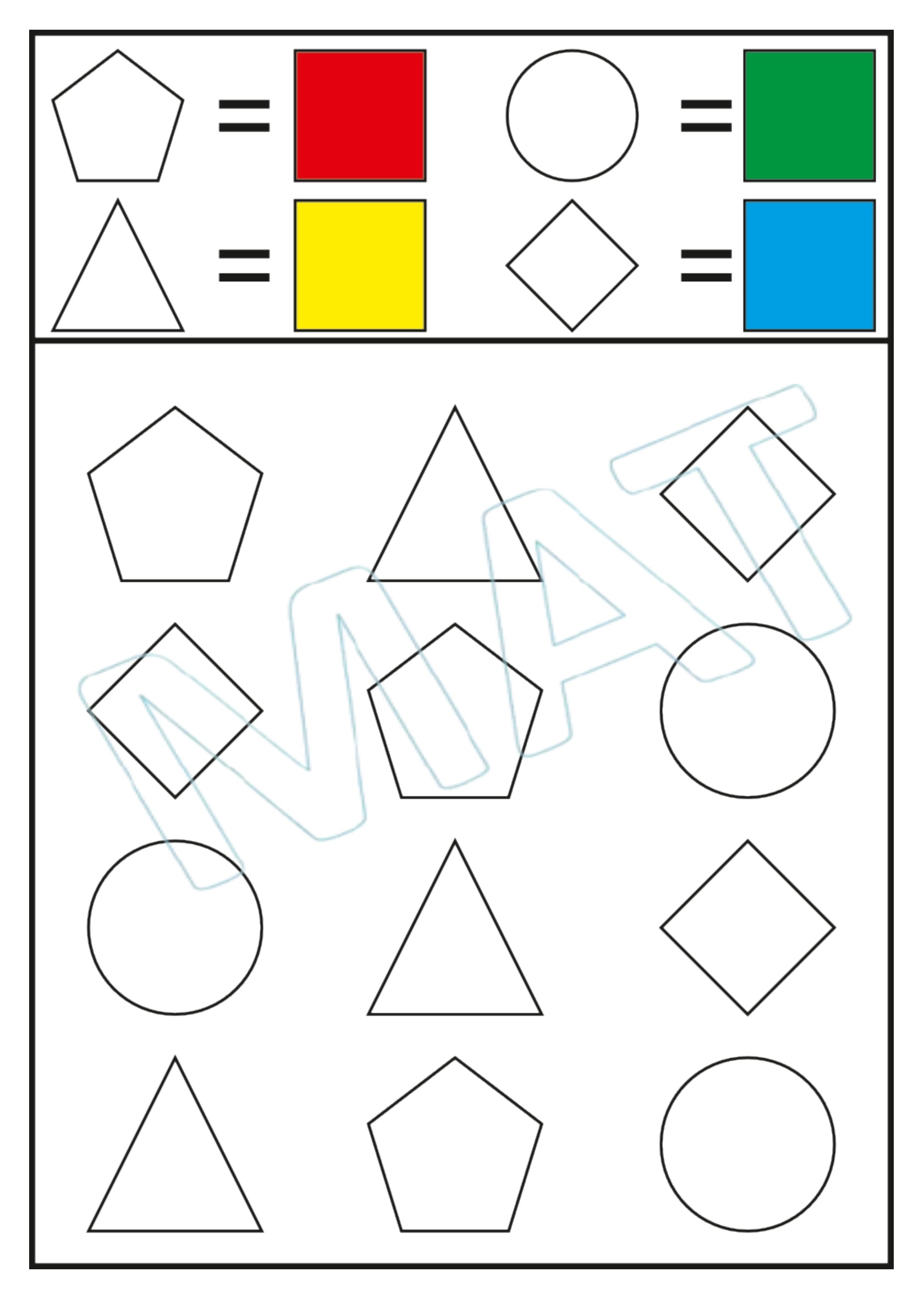 Visual Perception –3 (Shapes Colour Coding)
